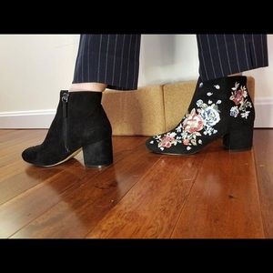Black Floral Booties